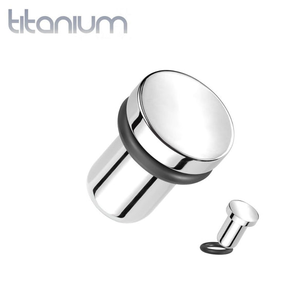 Implant Grade Titanium Flat Head Bullet Shaped Single Flared Ear Plugs - Pierced Universe