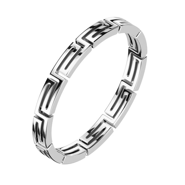 Maze Cut Out Stackable Stainless Steel Ring