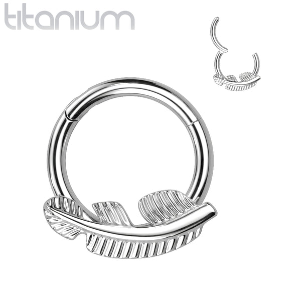 Implant Grade Titanium Feather Hinged Clicker Hoop