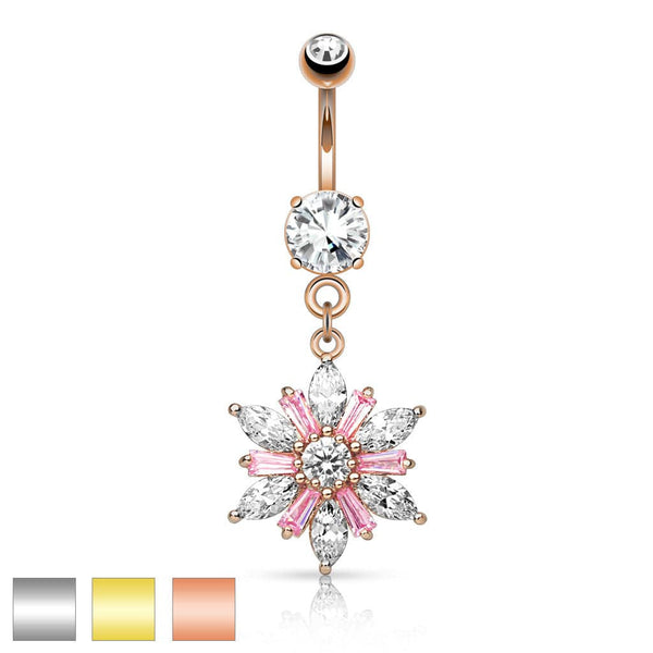 Pink diamond belly on sale ring